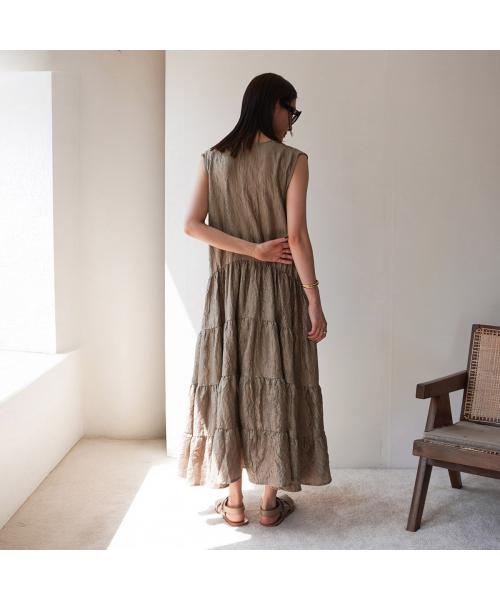 トラッゾドンナ TORRAZZO DONNA TORRAZZO DONNA ワンピース 6251-322 Vネック ノースリーブ （29/KHAKI） 29/KHAKI
