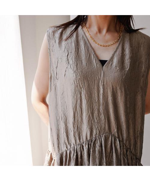 トラッゾドンナ TORRAZZO DONNA TORRAZZO DONNA ワンピース 6251-322 Vネック ノースリーブ （29/KHAKI） 29/KHAKI