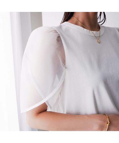 トラッゾドンナ TORRAZZO DONNA TORRAZZO DONNA カットソー Tulip sleeve T-shirt 6252-421 （05/WHITE/ホワイト） 05/WHITE/ホワイト