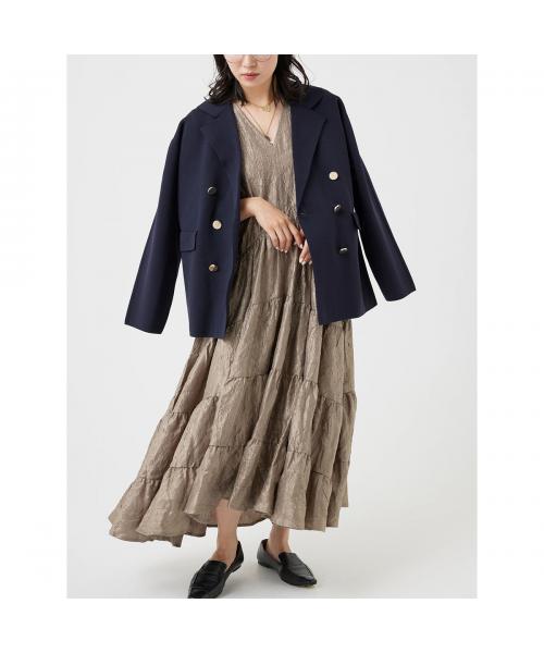 トラッゾドンナ TORRAZZO DONNA TORRAZZO DONNA ダブルジャケット 6260-411 ミラノリブ ニット （99/D-NAVY） 99/D-NAVY