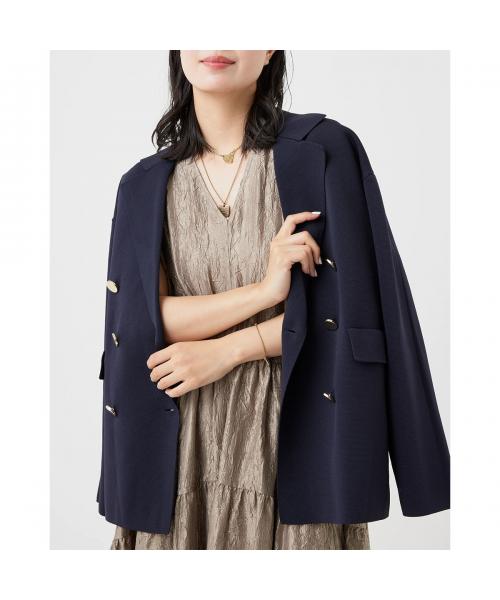 トラッゾドンナ TORRAZZO DONNA TORRAZZO DONNA ダブルジャケット 6260-411 ミラノリブ ニット （99/D-NAVY） 99/D-NAVY