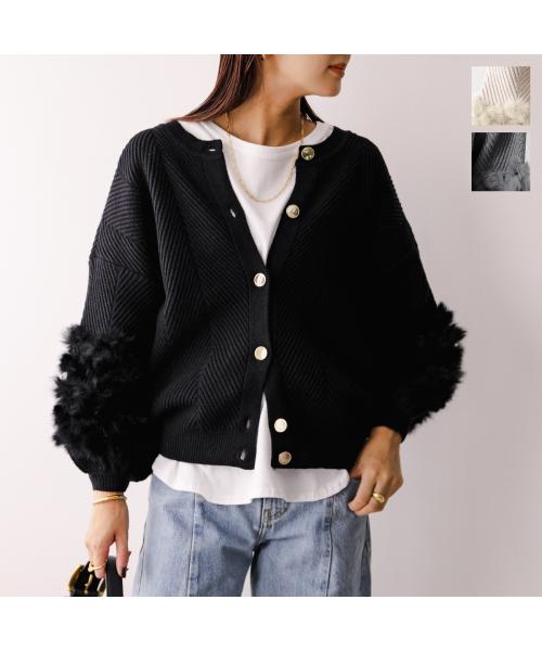 トラッゾドンナ TORRAZZO DONNA TORRAZZO DONNA カーディガン 6262-467 ニット ファー （13/GRAY） 13/GRAY