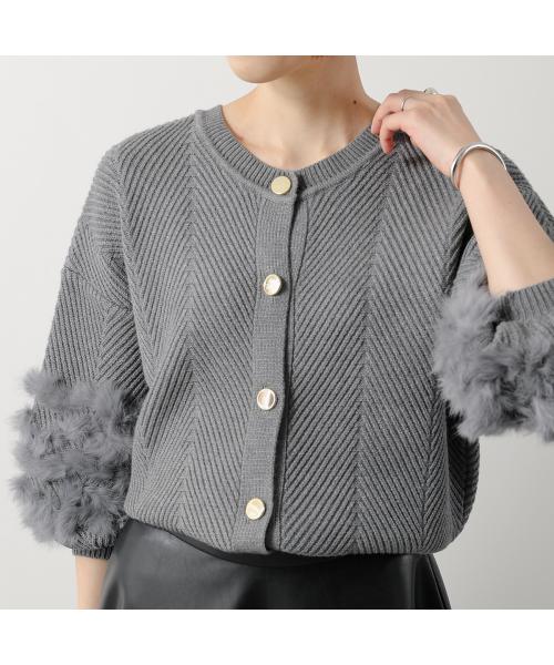 トラッゾドンナ TORRAZZO DONNA TORRAZZO DONNA カーディガン 6262-467 ニット ファー （13/GRAY） 13/GRAY