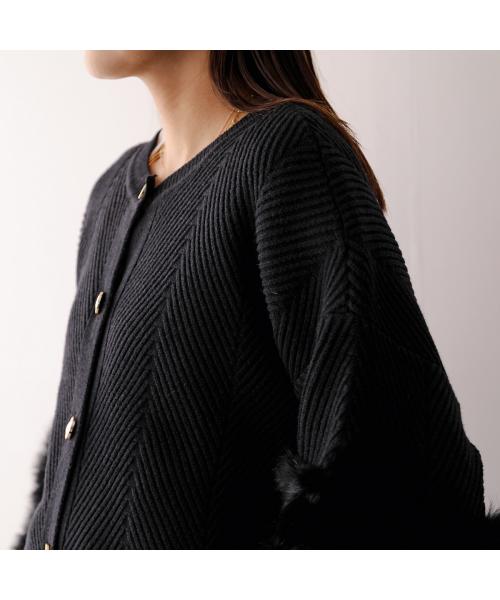 トラッゾドンナ TORRAZZO DONNA TORRAZZO DONNA カーディガン 6262-467 ニット ファー （13/GRAY） 13/GRAY