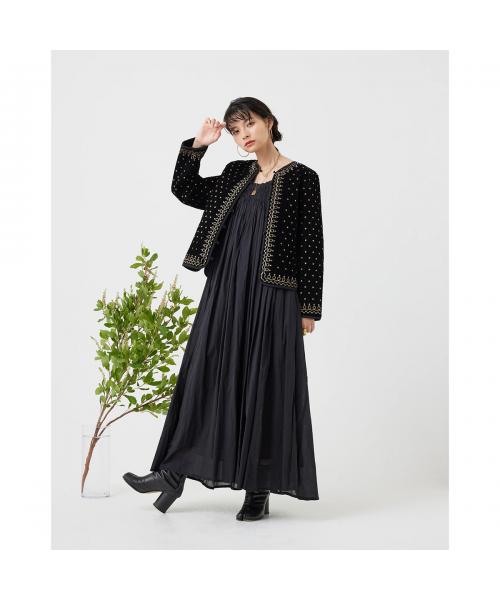 トラッゾドンナ TORRAZZO DONNA TORRAZZO DONNA  刺繍ジャケット 6261-354 ヴィンテージ調 （19/BLACK/ブラック） 19/BLACK/ブラック