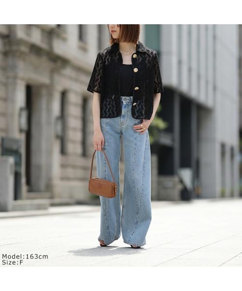 トラッゾドンナ TORRAZZO DONNA TORRAZZO DONNA 半袖 シャツ 6265-555 ジオメトリックレース （19/BLACK/ブラック） 19/BLACK/ブラック