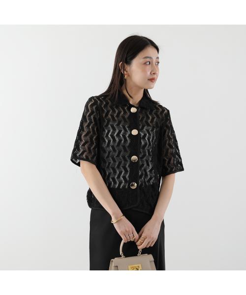 トラッゾドンナ TORRAZZO DONNA TORRAZZO DONNA 半袖 シャツ 6265-555 ジオメトリックレース （19/BLACK/ブラック） 19/BLACK/ブラック