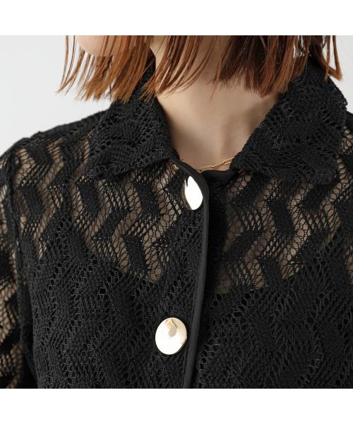 トラッゾドンナ TORRAZZO DONNA TORRAZZO DONNA 半袖 シャツ 6265-555 ジオメトリックレース （19/BLACK/ブラック） 19/BLACK/ブラック