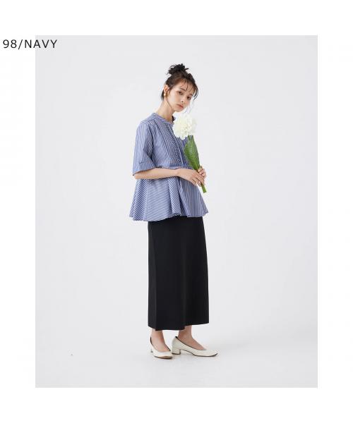 トラッゾドンナ TORRAZZO DONNA TORRAZZO DONNA ブラウス 6267-380 ストライプ フレア （98/NAVY/ネイビー） 98/NAVY/ネイビー