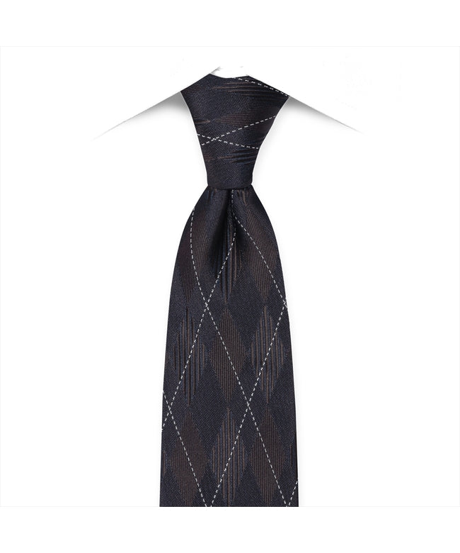 Tokyo Shirts Narrow Tie Argyle Pattern Business Formal