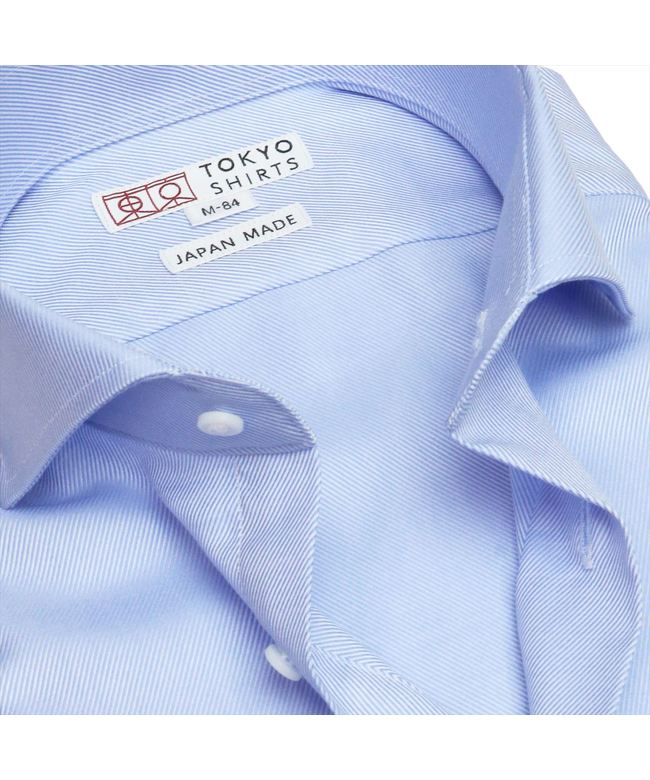 Tokyo Shirts 【Domestic Stylish Shirt】 Horizontal Long Sleeve Shape Retention 100% Cotton Twill Weave