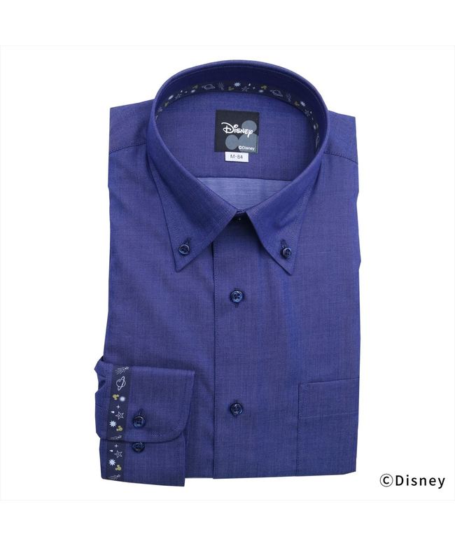 トーキョーシャツ TOKYO SHIRTS 【ディズニー】 ボタンダウン 長袖 形態安定ワイシャツ テープデザイン
