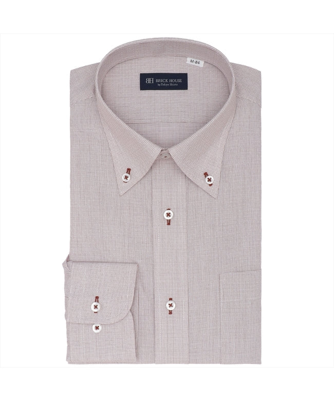 TOKYO SHIRTS Button-Down Collar Long Sleeve Wrinkle-Free Dress Shirt