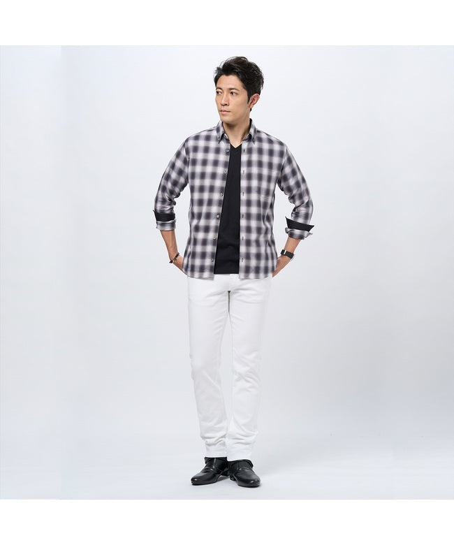 トーキョーシャツ TOKYO SHIRTS ボタンダウンカラーデザインカジュアルシャツ  長袖 メンズ
