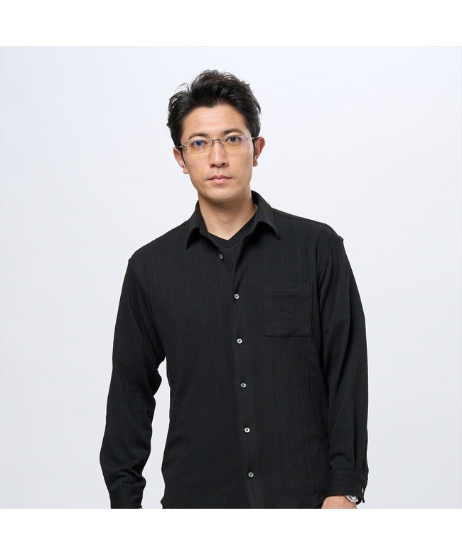 東京襯衫 TOKYO SHIRTS 編織提花 休閒襯衫 常規 長袖 男士