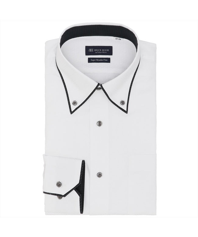 トーキョーシャツ TOKYO SHIRTS 【超形態安定】 ボタンダウン 長袖 形態安定 ワイシャツ （ホワイト） ホワイト