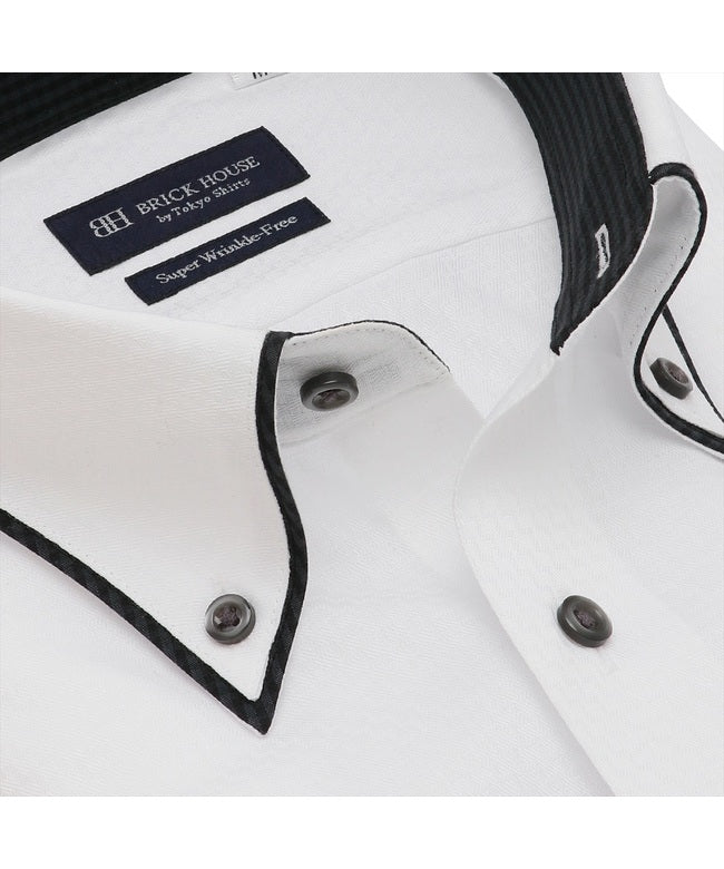 トーキョーシャツ TOKYO SHIRTS 【超形態安定】 ボタンダウン 長袖 形態安定 ワイシャツ （ホワイト） ホワイト