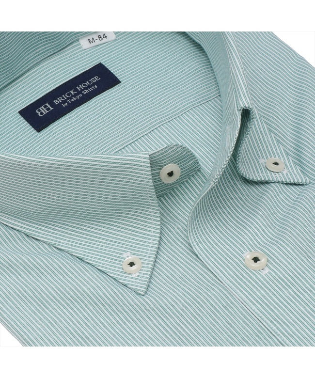 トーキョーシャツ TOKYO SHIRTS ボタンダウン 長袖 形態安定 ワイシャツ （グリーン） グリーン