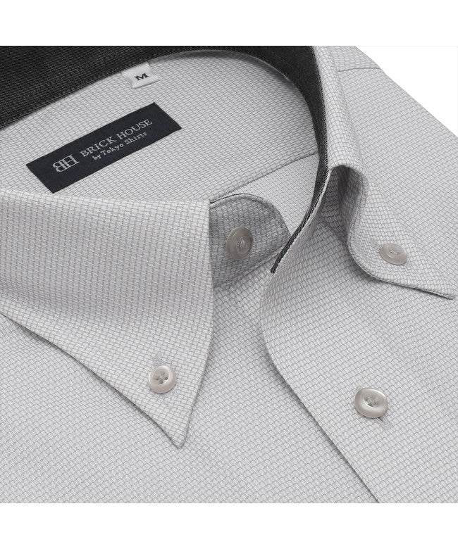 トーキョーシャツ TOKYO SHIRTS 【吸水速乾】 ボタンダウン 半袖 形態安定 ワイシャツ （グレー） グレー