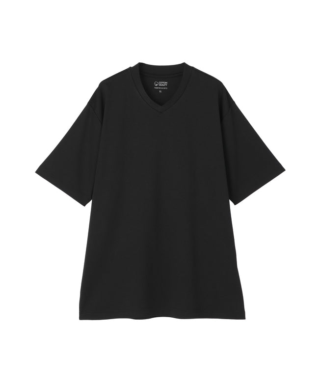 トーキョーシャツ TOKYO SHIRTS 【シャツ屋仕立てのTシャツ】 Vネック Tシャツ 半袖 ビジネス オフィスカジュアル （ブラック） ブラック