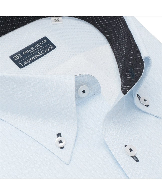 Tokyo Shirts 【Layered Cool】 Button-down Short Sleeve Wrinkle