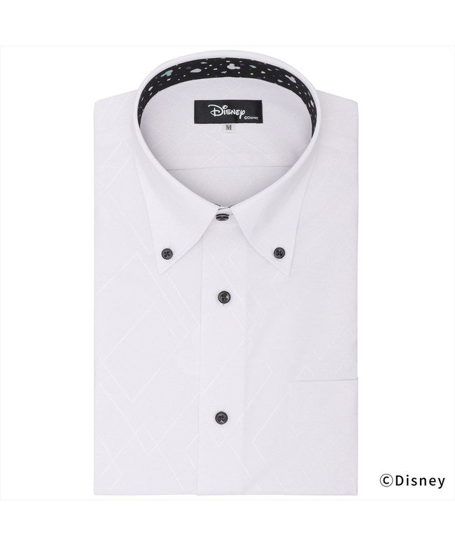 トーキョーシャツ TOKYO SHIRTS 【ディズニー】 ボタンダウン 半袖 形態安定 ワイシャツ （ライトグレー） ライトグレー