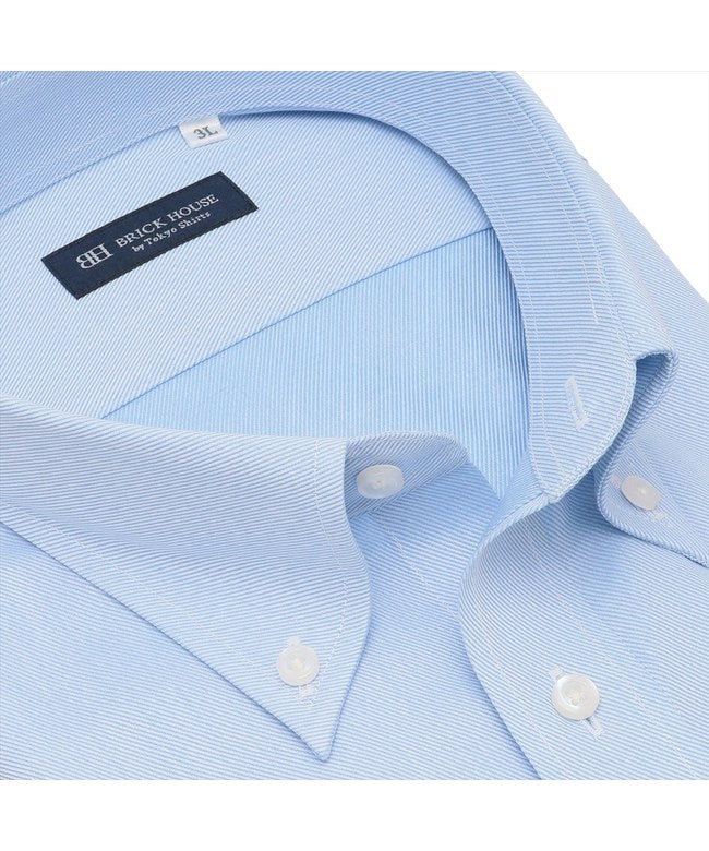 トーキョーシャツ TOKYO SHIRTS 【吸水速乾・大きいサイズ】 ボタンダウン 半袖 形態安定 ワイシャツ （サックス） サックス