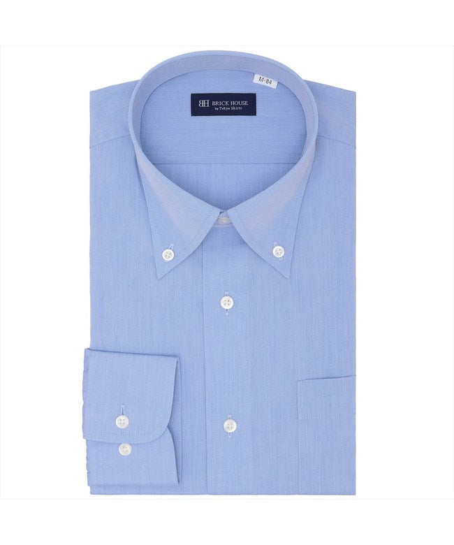 トーキョーシャツ TOKYO SHIRTS ボタンダウン 長袖 形態安定 ワイシャツ （ブルー） ブルー