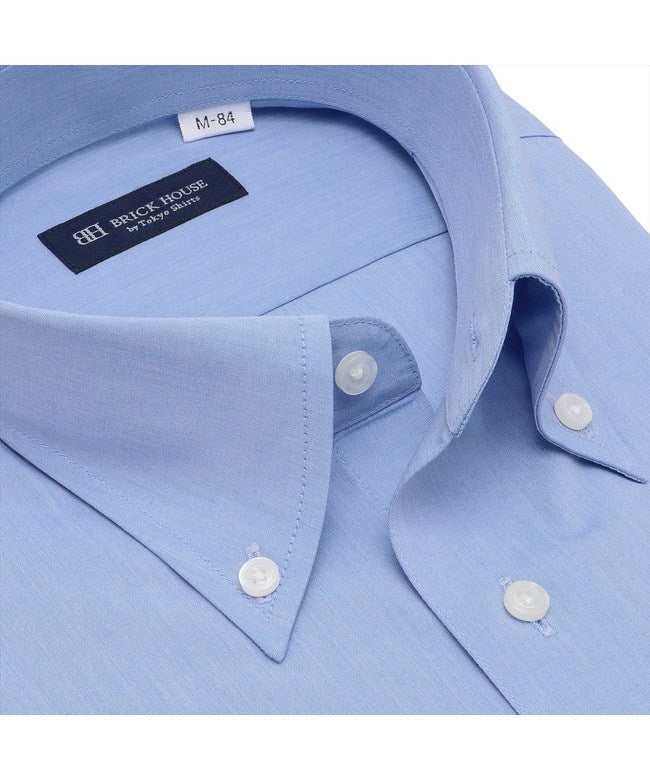 トーキョーシャツ TOKYO SHIRTS ボタンダウン 長袖 形態安定 ワイシャツ （ブルー） ブルー
