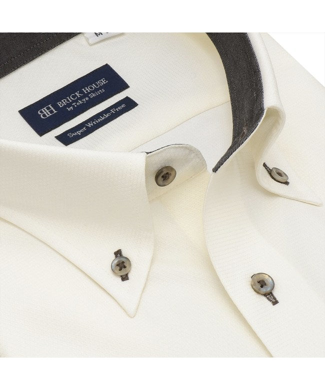トーキョーシャツ TOKYO SHIRTS 【超形態安定】 ボタンダウン 長袖 形態安定 ワイシャツ （イエロー） イエロー