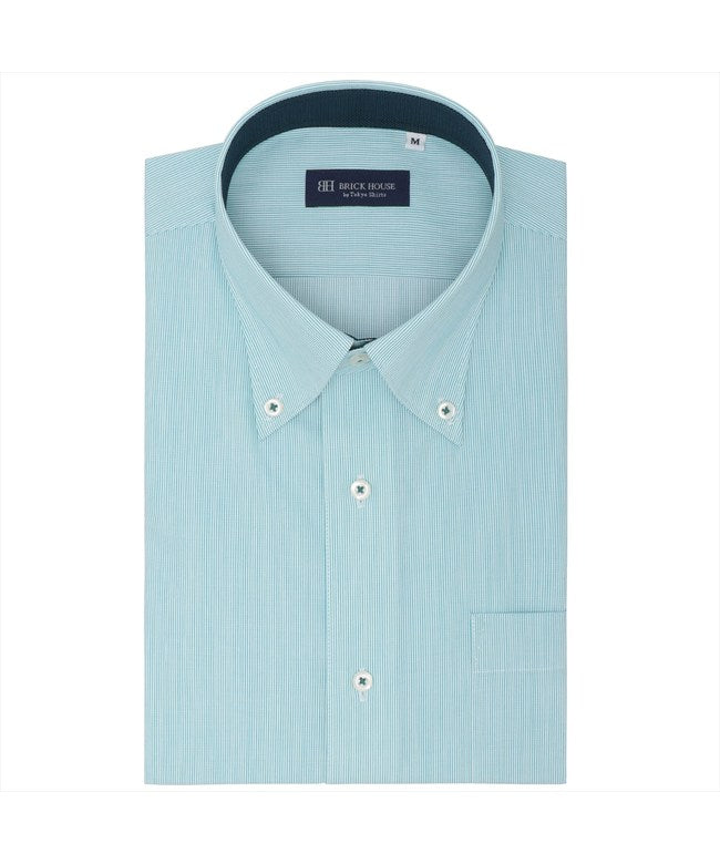 トーキョーシャツ TOKYO SHIRTS 【吸水速乾】 ボタンダウン 半袖 形態安定 ワイシャツ （グリーン） グリーン