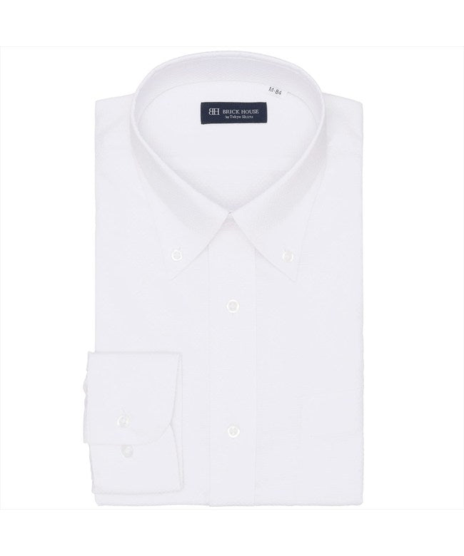トーキョーシャツ TOKYO SHIRTS ボタンダウン 長袖 形態安定 ワイシャツ （ホワイト） ホワイト