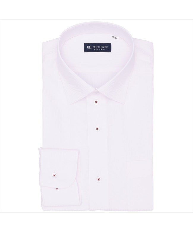トーキョーシャツ TOKYO SHIRTS ワイド 長袖 形態安定 ワイシャツ （ライトピンク） ライトピンク