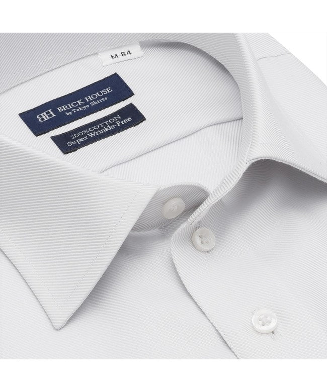 トーキョーシャツ TOKYO SHIRTS 【超形態安定】 ワイド 長袖 形態安定 綿100% ワイシャツ （グレー） グレー