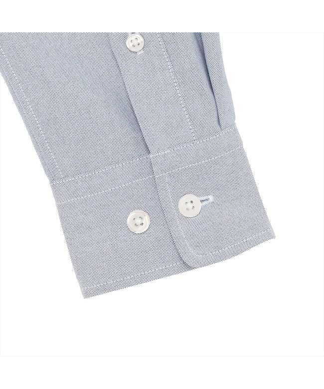 トーキョーシャツ TOKYO SHIRTS カジュアルシャツ フレンチブルドッグ刺繍 オックスフォードシャツ ボタンダウン 長袖 メンズ （ブルー） ブルー