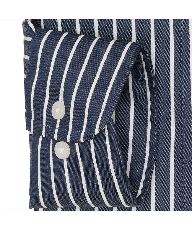 トーキョーシャツ TOKYO SHIRTS 【超形態安定】 ボタンダウン 長袖 形態安定 綿100% ワイシャツ （ネイビー） ネイビー