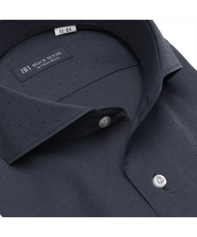 トーキョーシャツ TOKYO SHIRTS 【COFREX】 ホリゾンタルワイド 長袖 形態安定 ワイシャツ （ネイビー） ネイビー