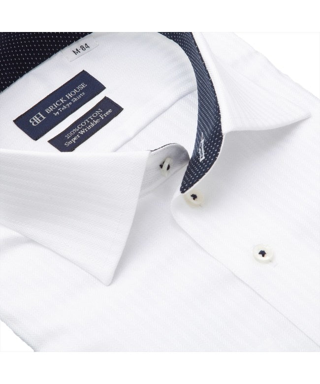 トーキョーシャツ TOKYO SHIRTS 【超形態安定】 ワイド 長袖 形態安定 綿100% ワイシャツ （ホワイト） ホワイト