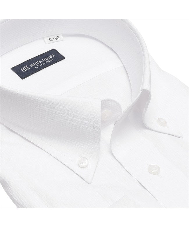 トーキョーシャツ TOKYO SHIRTS 【大きいサイズ】 ボタンダウン 長袖 形態安定 ワイシャツ （ホワイト） ホワイト