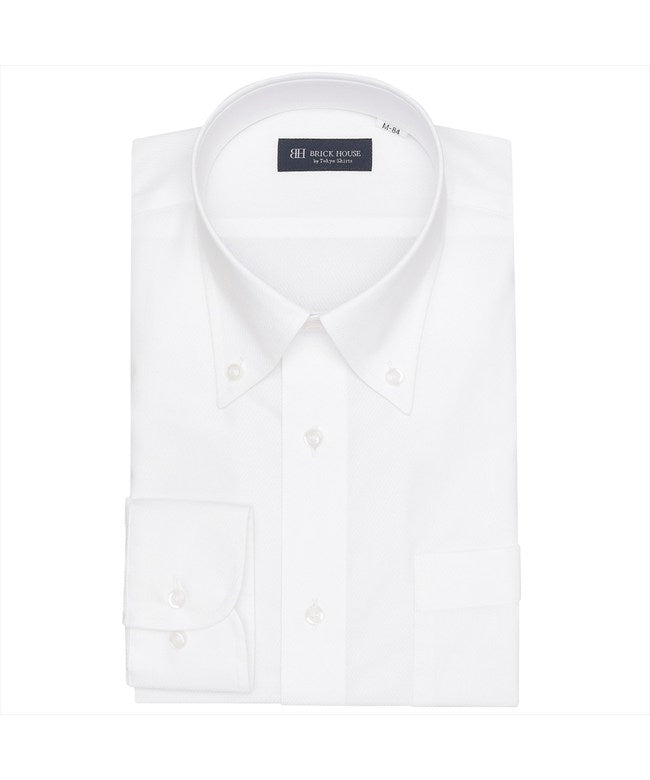 トーキョーシャツ TOKYO SHIRTS 【吸水速乾】 ボタンダウン 長袖 形態安定 ワイシャツ （ホワイト） ホワイト