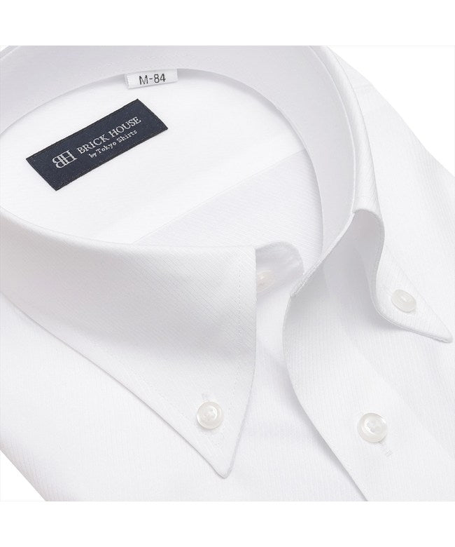 トーキョーシャツ TOKYO SHIRTS 【吸水速乾】 ボタンダウン 長袖 形態安定 ワイシャツ （ホワイト） ホワイト