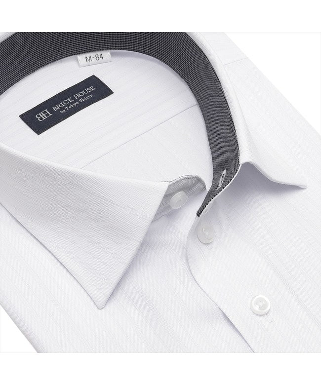トーキョーシャツ TOKYO SHIRTS 【吸水速乾】 ワイド 長袖 形態安定 ワイシャツ （ライトグレー） ライトグレー