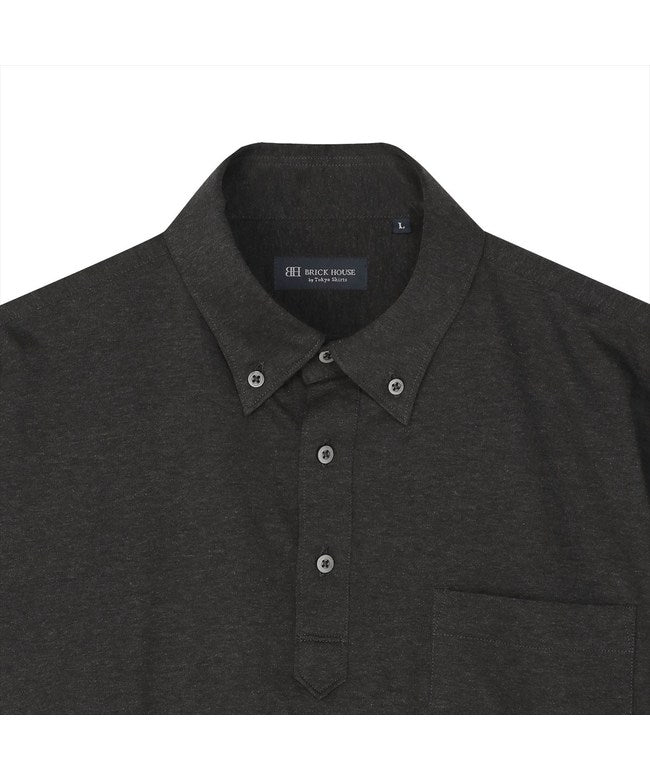 トーキョーシャツ TOKYO SHIRTS ポロシャツ 長袖 綿100% ビズポロ メンズ （チャコール） チャコール