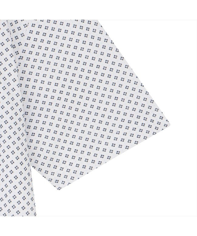 トーキョーシャツ TOKYO SHIRTS フラワー 小紋柄プリント ポロシャツ 半袖 メンズ （ホワイト） ホワイト