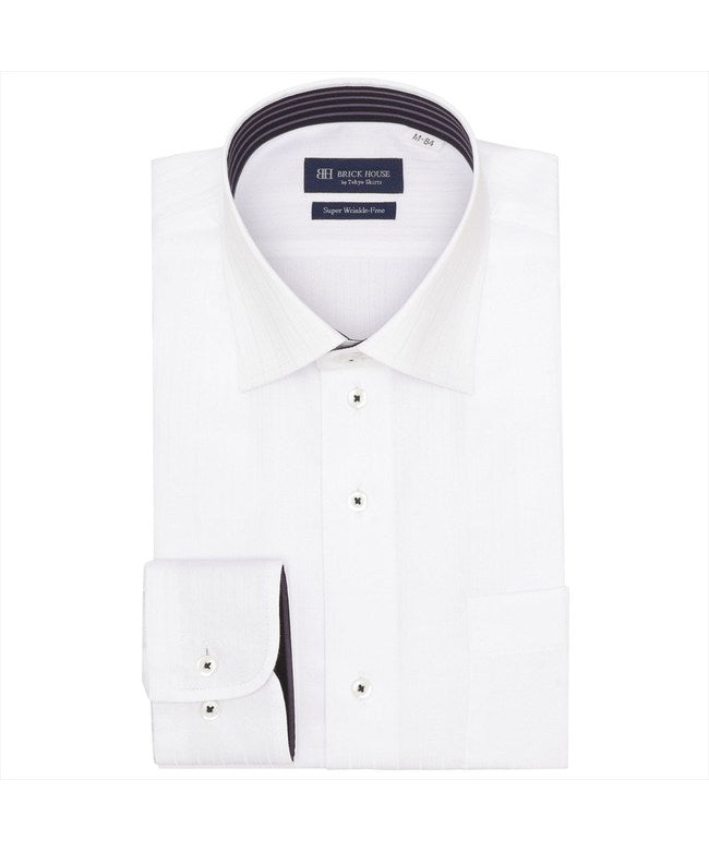 トーキョーシャツ TOKYO SHIRTS 【超形態安定】 ワイド 長袖 形態安定 ワイシャツ （ホワイト） ホワイト