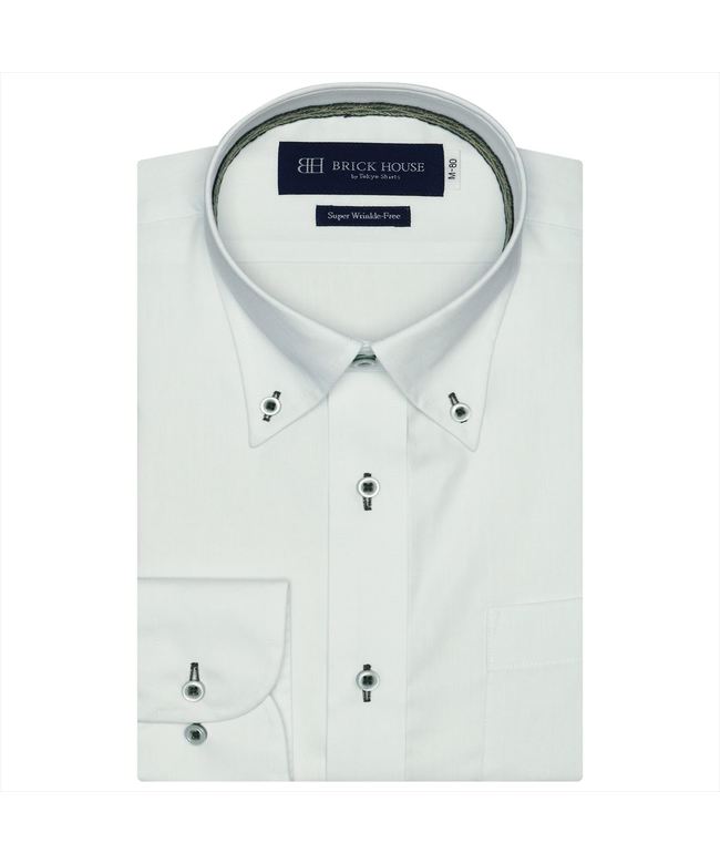 トーキョーシャツ TOKYO SHIRTS 【超形態安定】 ボタンダウンカラー 長袖 ワイシャツ （ライトグリーン） ライトグリーン
