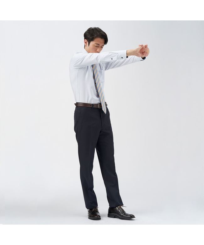 トーキョーシャツ TOKYO SHIRTS 【ストレッチ】 形態安定 ボタンダウンカラー 長袖ニットシャツ （ブルー） ブルー
