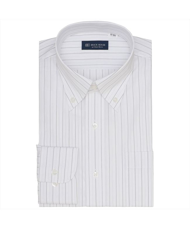 トーキョーシャツ TOKYO SHIRTS 形態安定 ボタンダウンカラー 長袖 ワイシャツ,グレー