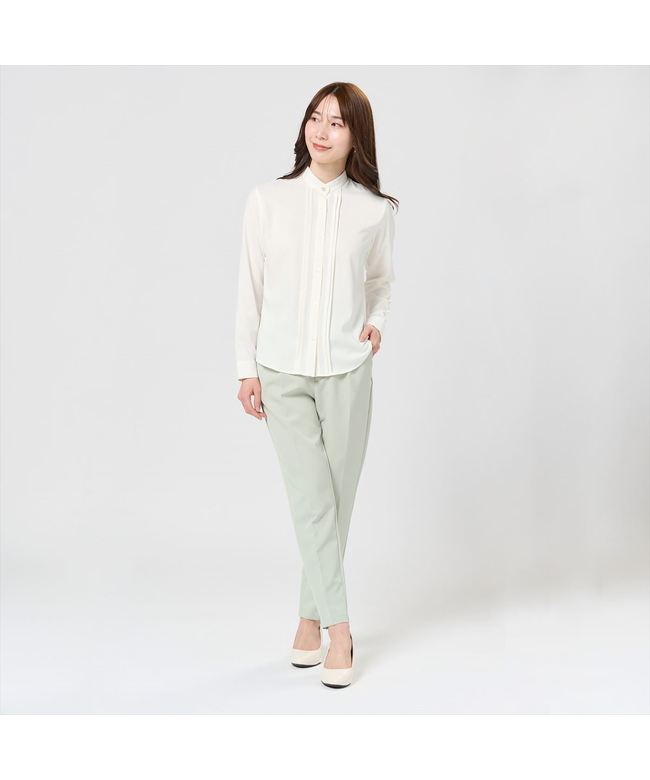 トーキョーシャツ TOKYO SHIRTS 【COFREX】  スタンドタック 長袖 レディースデザインシャツ （オフホワイト） オフホワイト