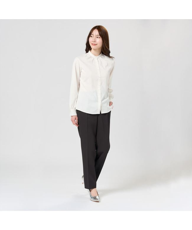 トーキョーシャツ TOKYO SHIRTS 【COFREX】  ピコレース 長袖 レディースデザインシャツ （ホワイト） ホワイト